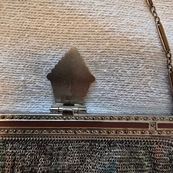Whiting & Davis Vintage Enameled Metal Mesh Flapper Purse FUC Needs Some LOVE!